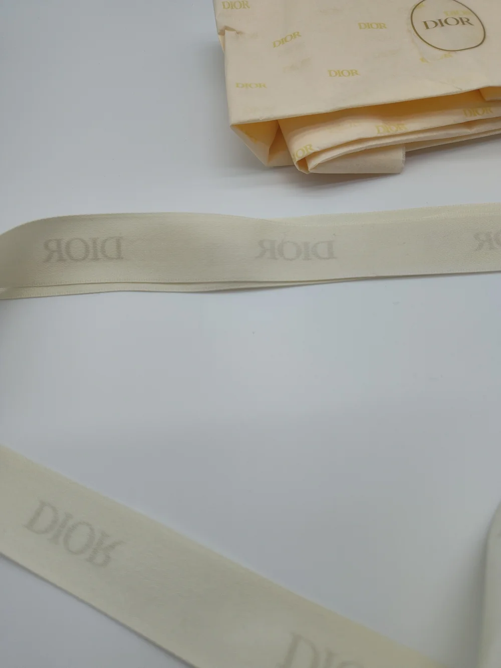 DIOR Toile Jungle Gift Box Tissue Paper Ribbon Set Pink Cream Gold Packaging EUC